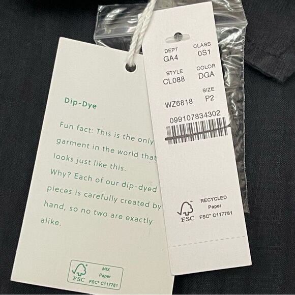 J Crew Cerise Shirtdress in Dip-Dyed Ramie Size 2P NWT - Picture 10 of 16